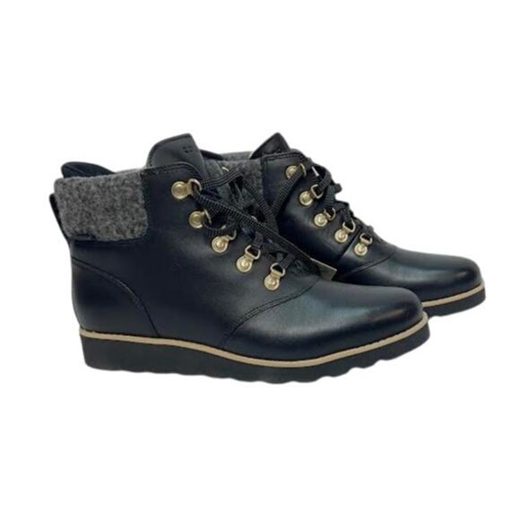 Cole Haan Nantucket Rugged Waterproof Hiker Boots BLACK Size 9.5 - Picture 2 of 6